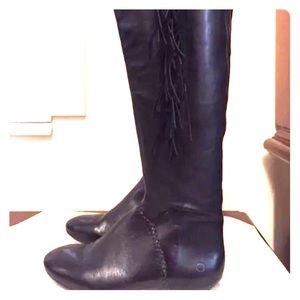 House of Harlow 1960 Tessa fringe black boots